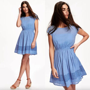 Old Navy Lace-Detail Gauze Dress Blues Traveler Small Floral Cutout w/ Slipdress